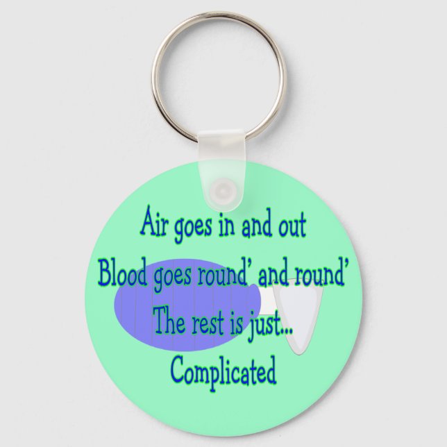 Air Goes and Out...The Rest is Complicated Keychain (Front)
