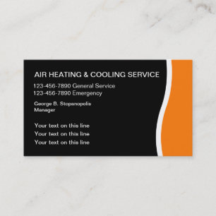 Air Heating And Cooling Business Cards