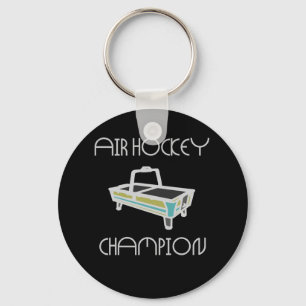 air hockey champ Black Keychain