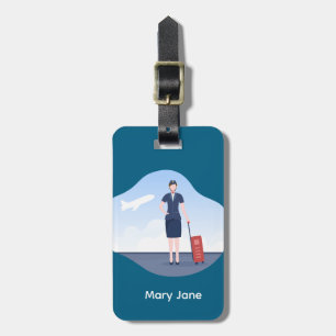 Air Hostess Flight Attendant  Luggage Tag