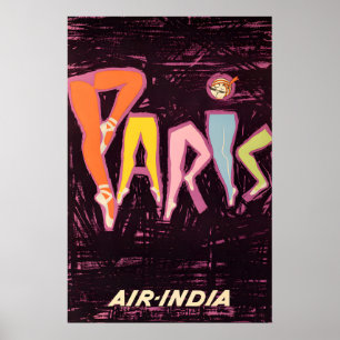 Air India - Paris - Travel Poster Prints