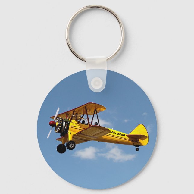 Air Mail Biplane Service Keychain (Front)