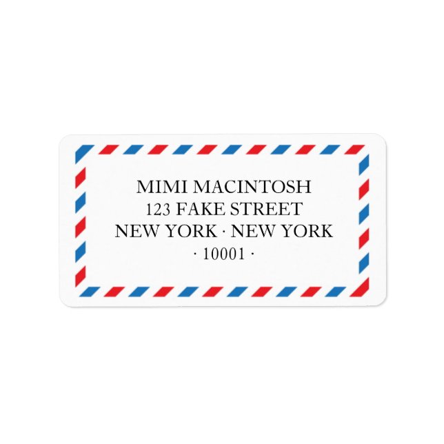 Air Mail Designed Address Labels (Front)