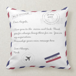 Air Mail Letter custom message Throw Pillow