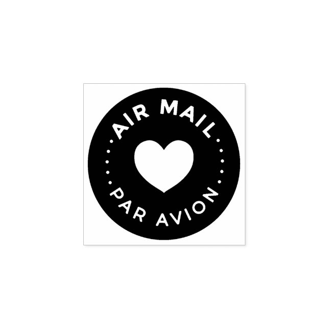 AIR MAIL PAR AVION エアメールスタンプ ハート heart cute love ラ Rubber Stamp (Imprint)