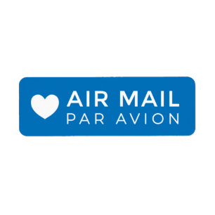 AIR MAIL PAR AVION ハート エアメールシール heart cute love ラベ