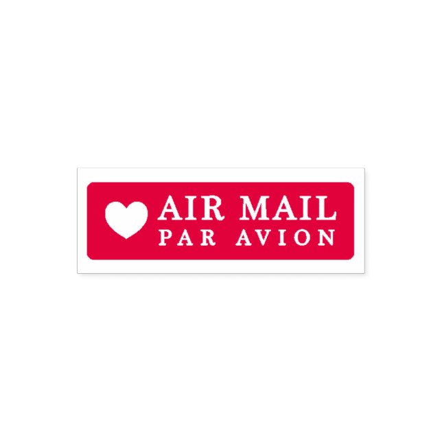 AIR MAIL PAR AVION ハート エアメールスタンプ heart cute love セ Self-inking Stamp (Design)