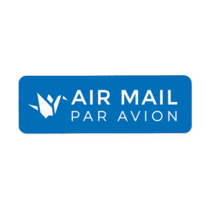 AIR MAIL PAR AVION 折り鶴 鳥 エアメールシール origami bird ラベル