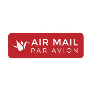 AIR MAIL PAR AVION 折り鶴 鳥 エアメールシール origami bird ラベル
