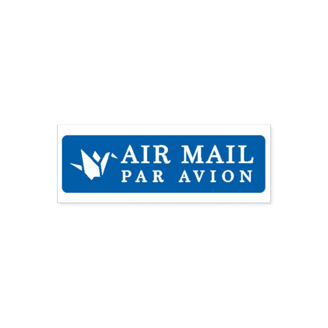 AIR MAIL PAR AVION 折り鶴 鳥 エアメールスタンプ origami bird セル Self-inking Stamp (Design)