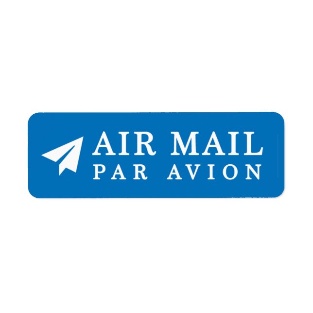 AIR MAIL PAR AVION 紙飛行機 エアメールシール paper airplane ラベ (Front)