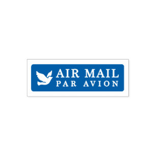 AIR MAIL PAR AVION 鳥 エアメールスタンプ bird birds セルフインキング Self-inking Stamp