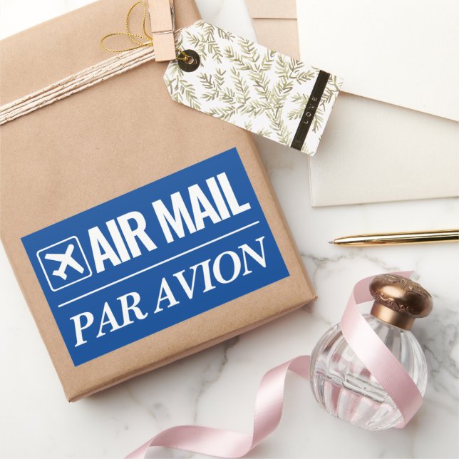 Air Mail / Par Avion gros stickers bleu marine (Cadeaux)