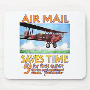 Air Mail Saves Time Mouse Pad