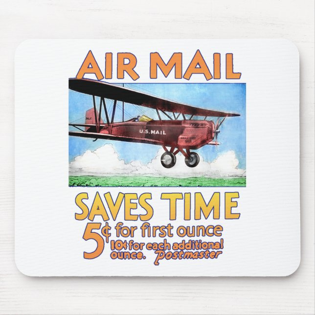 Air Mail Saves Time Mouse Pad (Front)