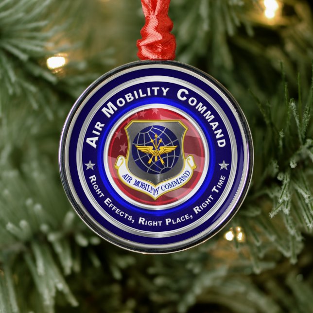 Air Mobility Command Customized Christmas Metal Ornament (Tree)