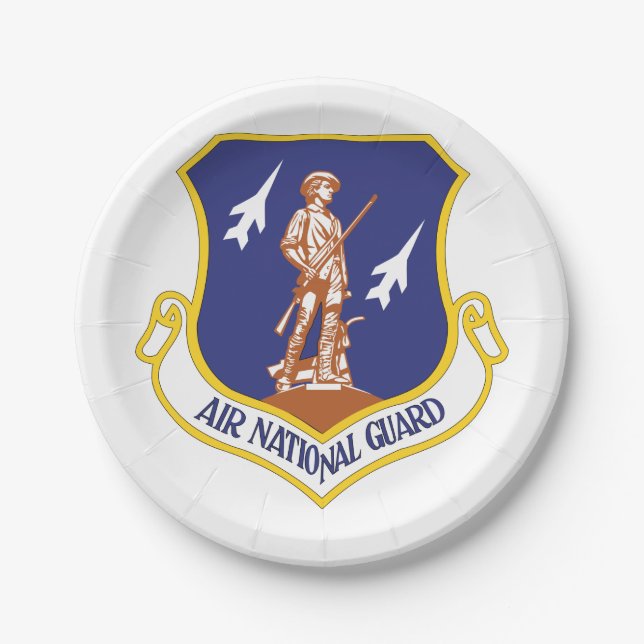 Air National Guard Military Veteran Paper Plate (Front)
