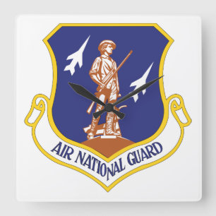 Air National Guard Military Veteran Square Wall Clock