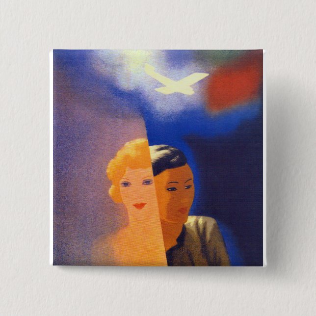 Air Orient ~ Europe - Orient 2 Inch Square Button (Front)