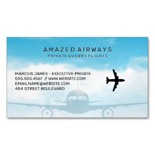 Air Plane   Flights Clouds and Sky Magnetic Business Card