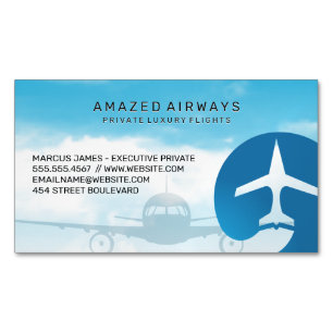 Air Plane   Flights Clouds and Sky Magnetic Business Card