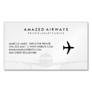 Air Plane   Flights Magnetic Business Card