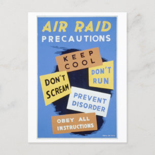 Air Raid Precautions Poster Postcard