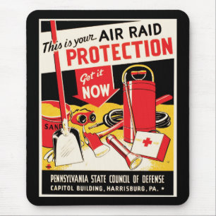 Air Raid Protection Mouse Pad