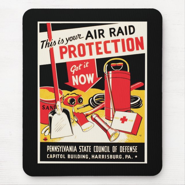 Air Raid Protection Mouse Pad (Front)