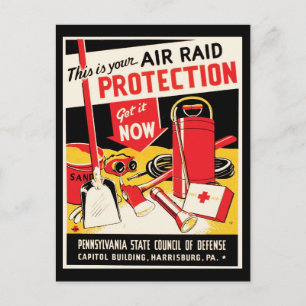 Air Raid Protection Postcard