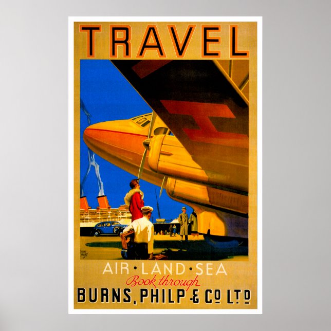 Air, Sea & Land Travel Poster (Front)