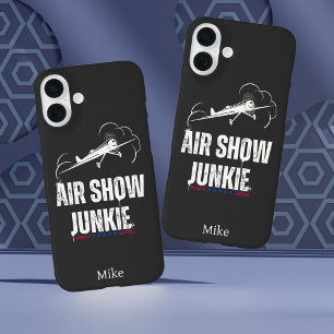 ‘AIR SHOW JUNKIE’ Typography,USA,Cool Aviation iPhone 16 Plus Case