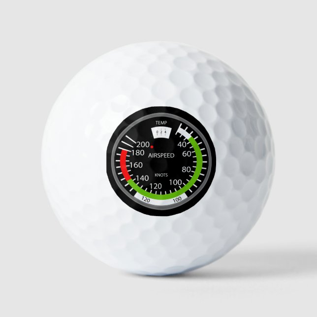 Air Speed Pilot Aviation Geek Golf Balls (Front)