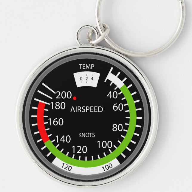 Air Speed Pilot Aviation Geek Keychain (Front)