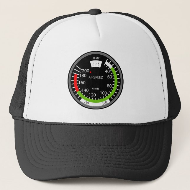 Air Speed Pilot Aviation Geek Trucker Hat (Front)