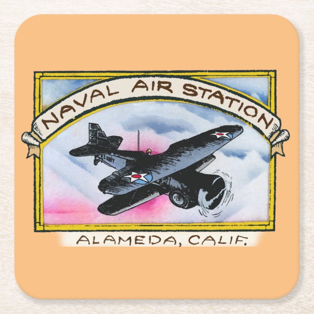 Air Station Alameda Square Paper Coaster (Front)