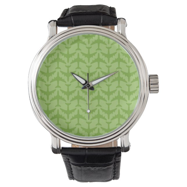 Air Traffic Airplane Pattern Green Watch (Front)