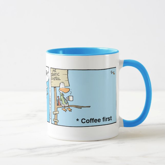 Air Traffic Control Coffee Cartoon Mug (Right)