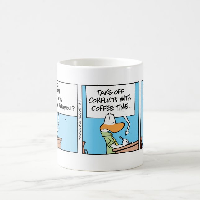Air Traffic Control Coffee Cartoon Mug (Center)