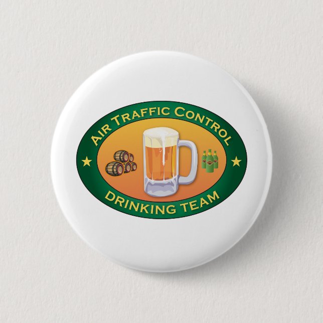 Air Traffic Control Drinking Team 2 Inch Round Button (Front)