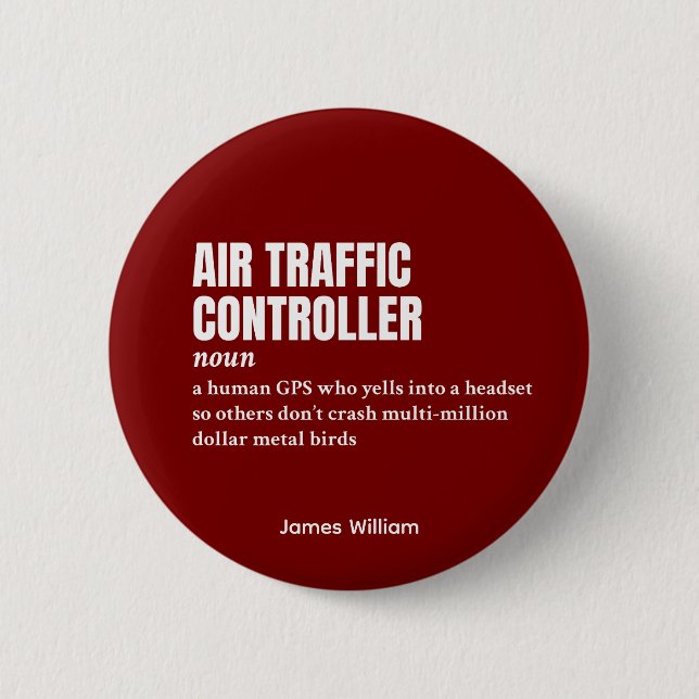 Air Traffic Controller – Funny Definition 2 Inch Round Button (Front)