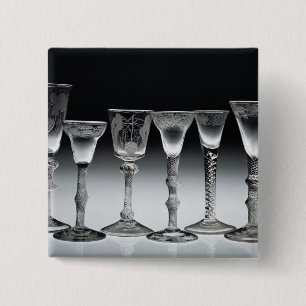 Air-twist glasses, 1750-60 2 inch square button