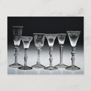 Air-twist glasses, 1750-60 postcard