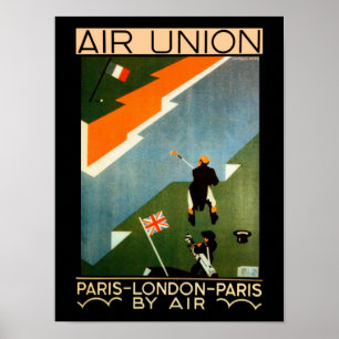 Air Union ~ Paris-London-Paris by Air Poster