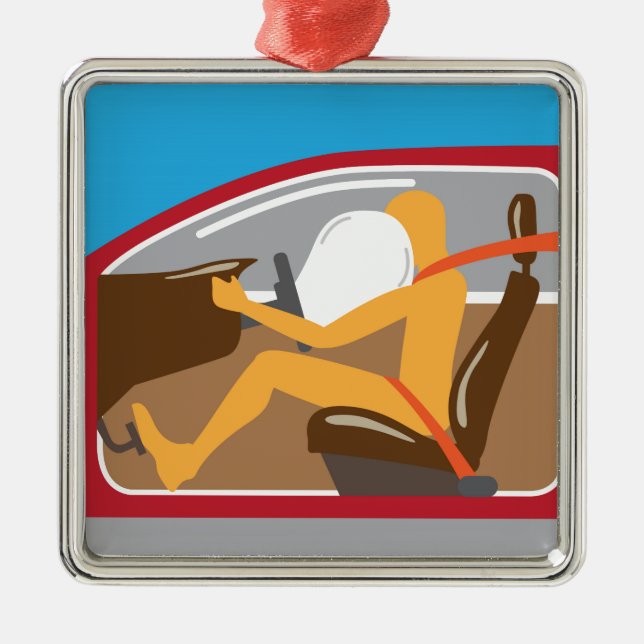 Airbag Seat belt works Metal Ornament (Front)