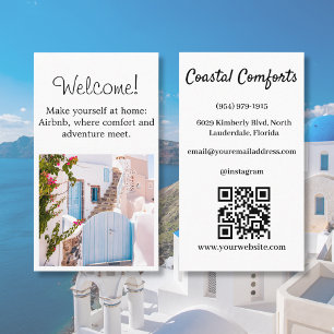 Airbnb House Rental Custom picture QR code Modern Business Card