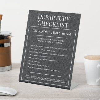Airbnb Vacation Rental Guest Information Checkout Pedestal Sign