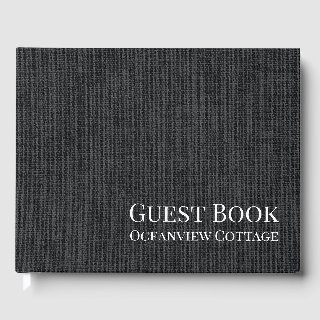 Airbnb Vacation Rental Woven Minimalist Modern Guest Book (Front)