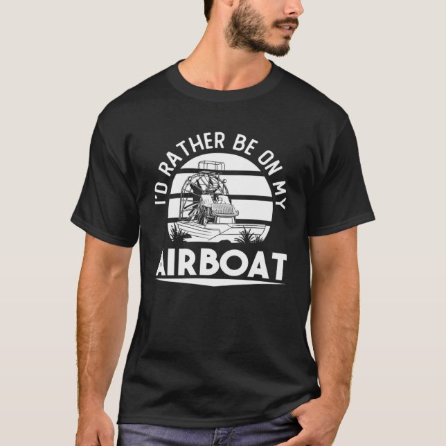 Airboat Fanboat Rc Hydroplane Racing Swamp Boat Ri T-Shirt (Front)