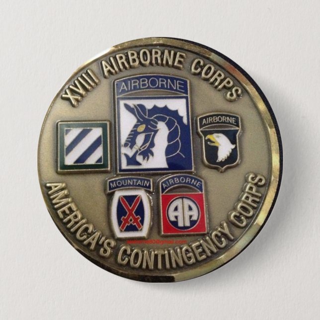 Airborne All The Way! 3 Inch Round Button (Front)